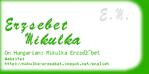 erzsebet mikulka business card